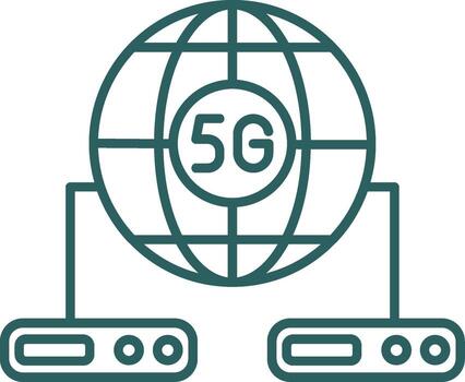 Big Data Line Gradient Icon vector