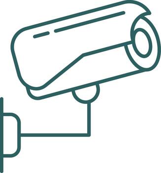 Security Camera Line Gradient Icon vector