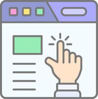 Click Line Filled Light Icon vector