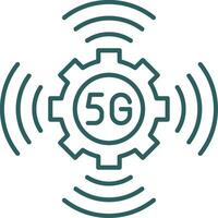 5g línea degradado icono vector