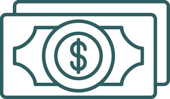 Salary Line Gradient Icon vector