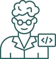 Programmer Line Gradient Icon vector