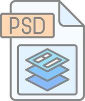 Psd file format Line Filled Light Icon vector