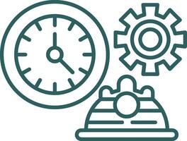 Working Hours Line Gradient Icon vector