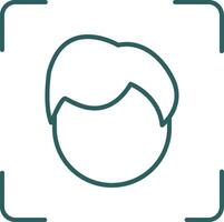 Face Scan Line Gradient Icon vector