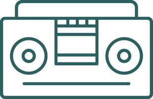 Tape Recorder Line Gradient Icon vector