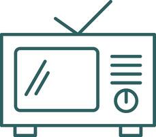 Television Line Gradient Icon vector