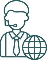 News Reporter Line Gradient Icon vector