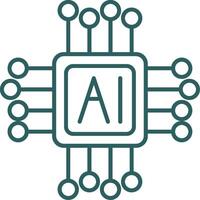 AI Line Gradient Icon vector