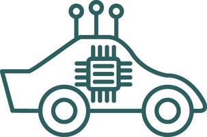 Autonomous Car Line Gradient Icon vector