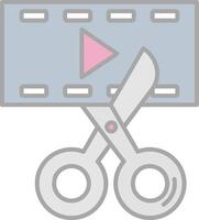 Video editor Line Filled Light Icon vector