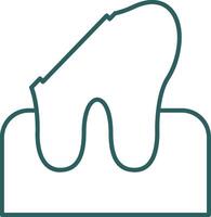 Dental Caries Line Gradient Icon vector