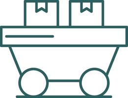 Trolley Line Gradient Icon vector