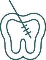 Root Canal Line Gradient Icon vector