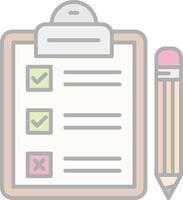 Task Line Filled Light Icon vector