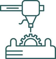 3d Printer Line Gradient Icon vector