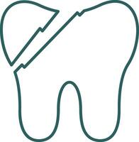 Broken Tooth Line Gradient Icon vector