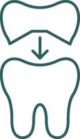 Tooth Cap Line Gradient Icon vector