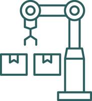 Industrial Robot Line Gradient Icon vector