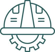 Saftey Helmet Line Gradient Icon vector