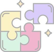 Puzzle Line Filled Light Icon vector