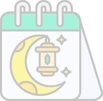 Calendar Line Filled Light Icon vector