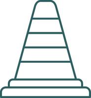 Traffic Cone Line Gradient Icon vector