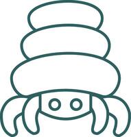 Hermit Crab Line Gradient Icon vector