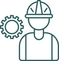 Worker Line Gradient Icon vector