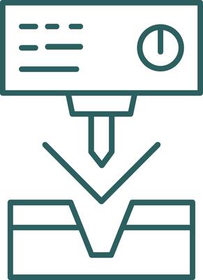 Metal Bending Machine Line Gradient Icon