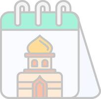 calendario línea lleno ligero icono vector