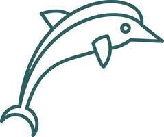 Dolphin Line Gradient Icon vector