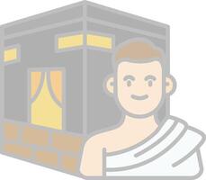 Umrah línea lleno ligero icono vector