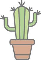 cactus línea lleno ligero icono vector