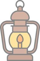 Oil lamp Line Filled Light Icon vector