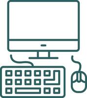 Computing Line Gradient Icon vector