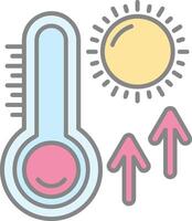 Thermometer Line Filled Light Icon vector