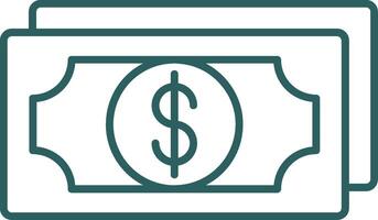 Money Line Gradient Icon vector