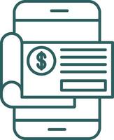 Bank Check Line Gradient Icon vector