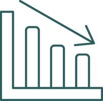 Line chart Line Gradient Icon vector