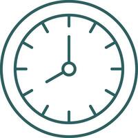 icono de gradiente de línea de reloj de pared vector