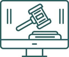 Auction Line Gradient Icon vector