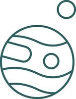 Mars With Satellite Line Gradient Icon vector
