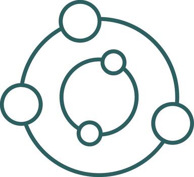 Solar System Line Gradient Icon vector