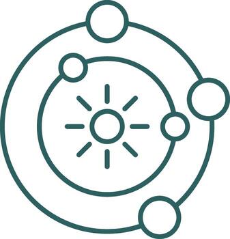 Solar System Line Gradient Icon vector