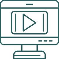 Video Player Line Gradient Icon vector