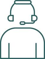 Headset Line Gradient Icon vector