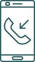 Incoming Call Line Gradient Icon vector