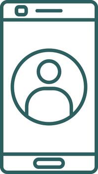 icono de gradiente de línea de usuario vector