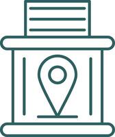 Telephone Booth Line Gradient Icon vector